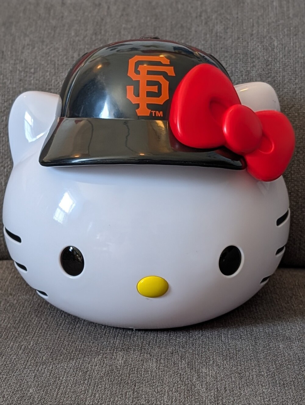 Hello Kitty Popcorn Bucket/ Purse with Red Bow and San Francisco Giants Cap